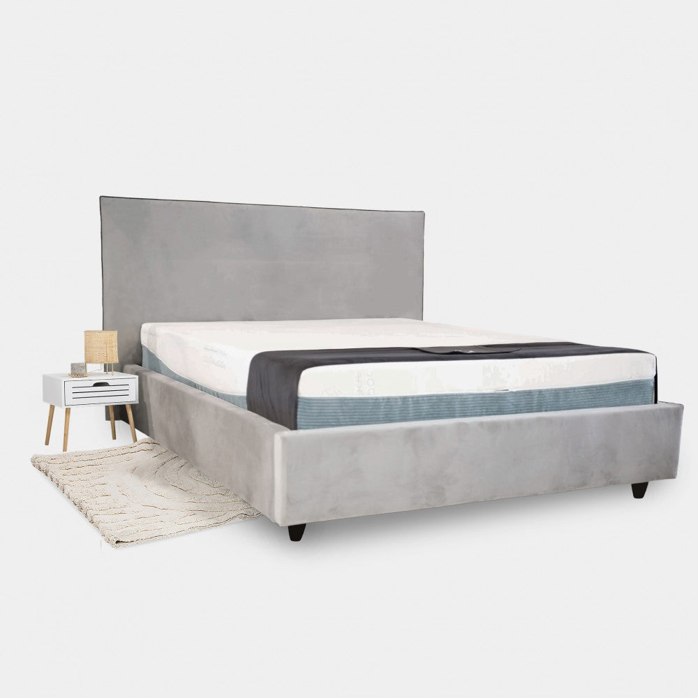 Pat tapitat Dorothy cu somiera rabatabila si spatiu de depozitare, Blue